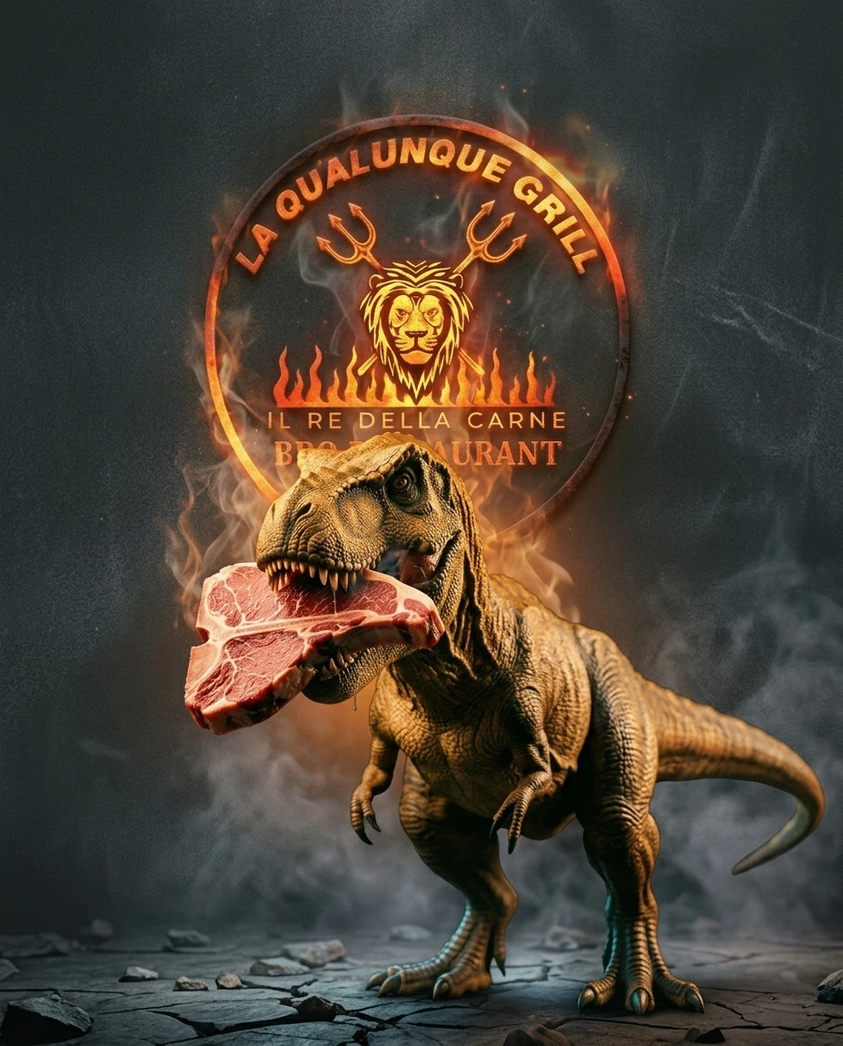LA_QUALUNQUE_GRILL_GRIGLIATA_DEL_KING_logo_trex_feroce