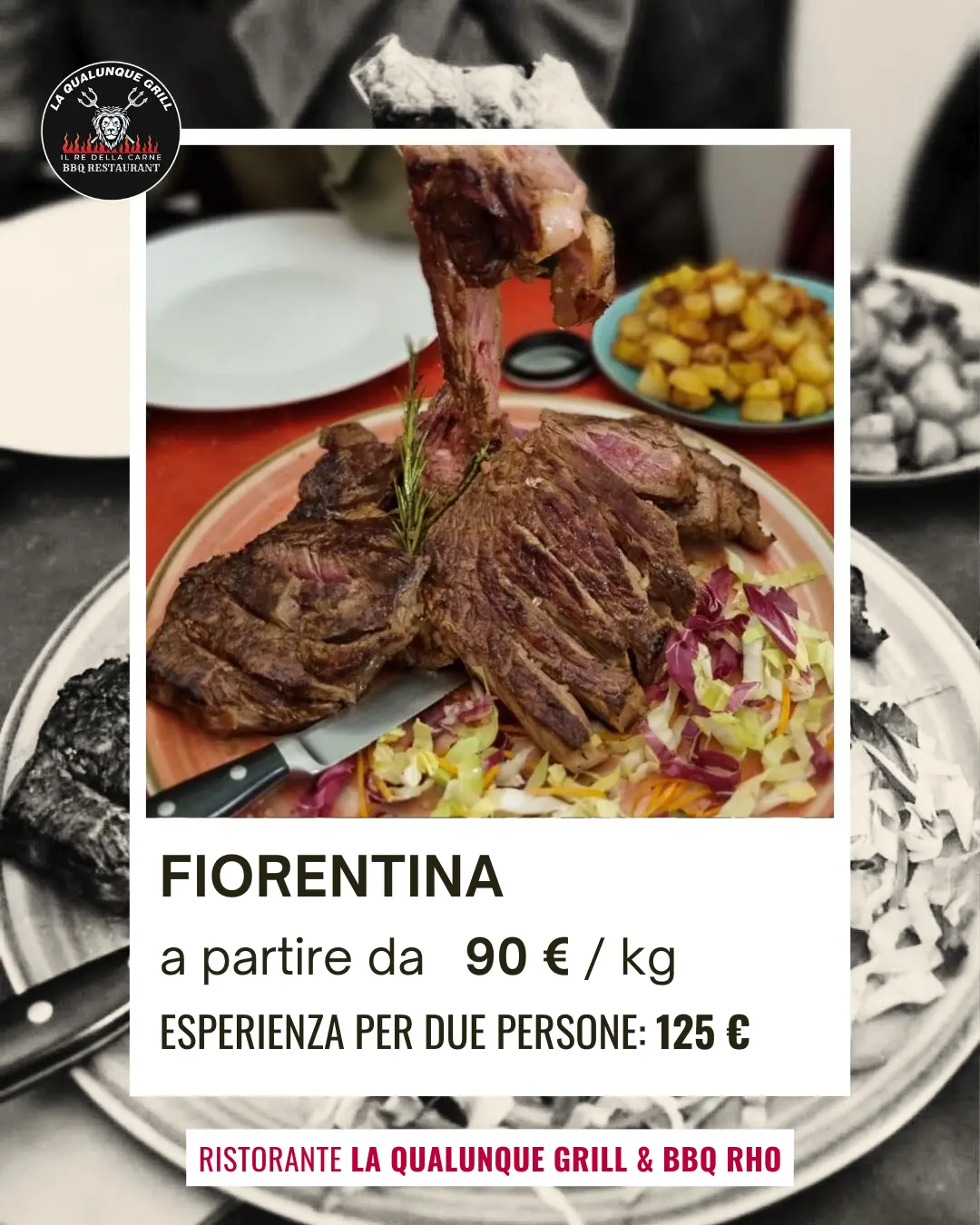 Fiorentina del ristorante la qualunque Grill di Rho esperienza carne a Milano