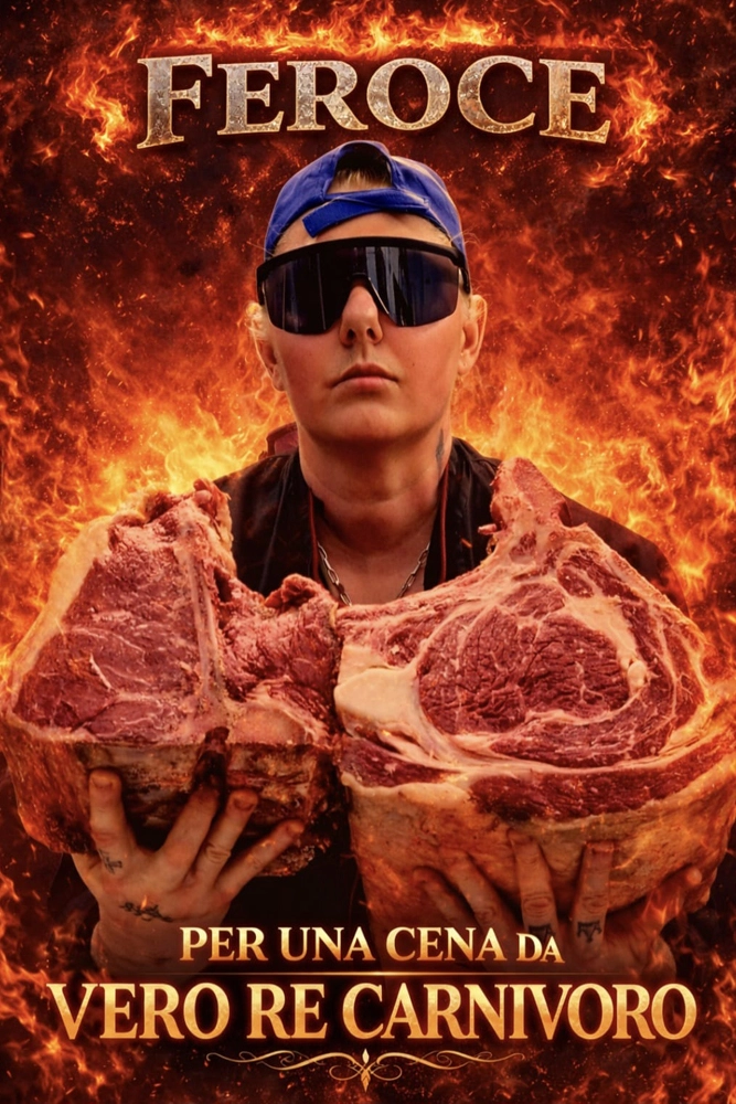 Migliore carne alla brace Rho: fiorentina e Tomahawk cotto su fiamma viva, immagine ritoccata con AI per esaltare l'energia del calore.