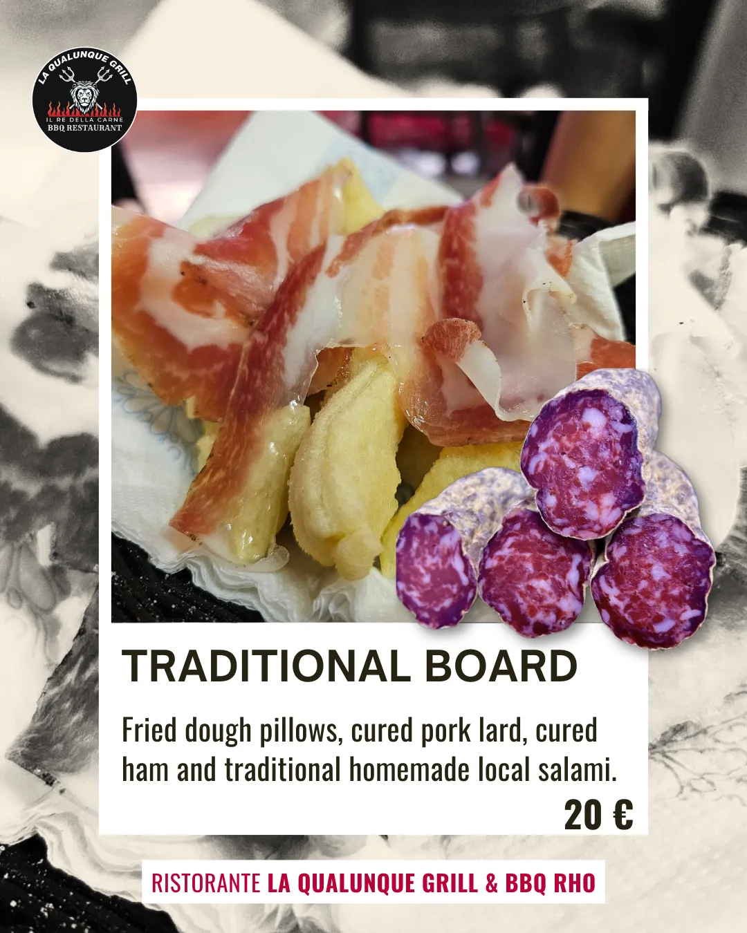 Artisan cured meats, selected cheeses, our house fried gnocco.